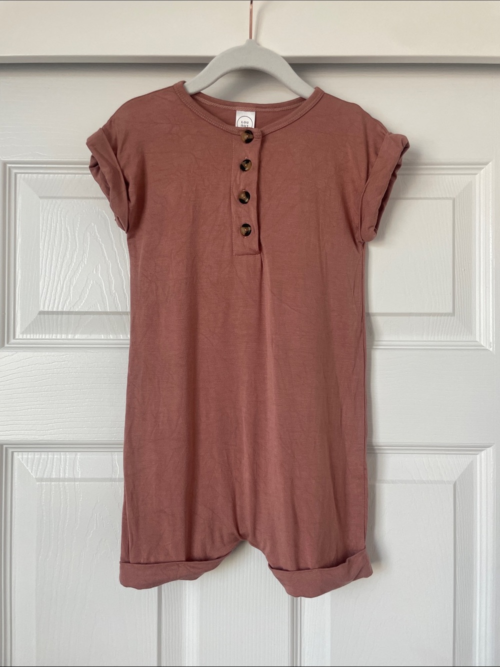 Lou Lou & Company Mauve Pink Short Sleeve Henley One-Piece 2T (NWOT)